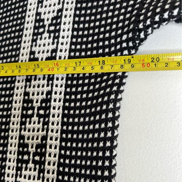 Asos Sweater Knit Tunic Dress Black White Pink Aztec Print Tie Sides Womens 8 - Picture 11 of 14